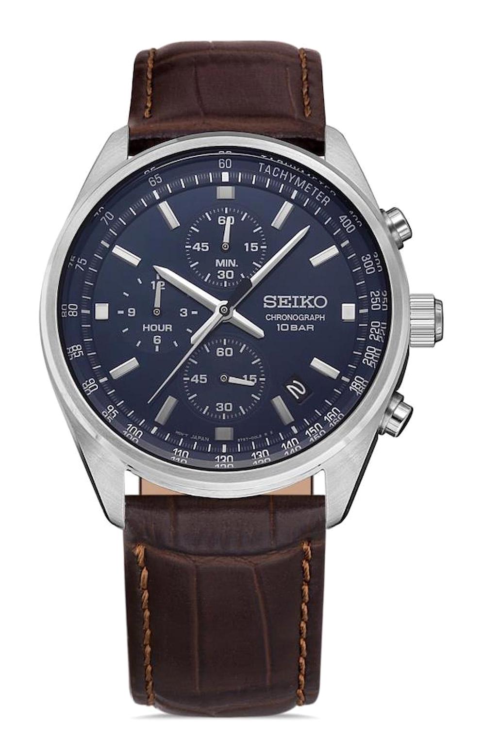 Seiko SSB377P2 Takvimli 42 mm Kahverengi Deri Kordon Analog Erkek Kol Saati