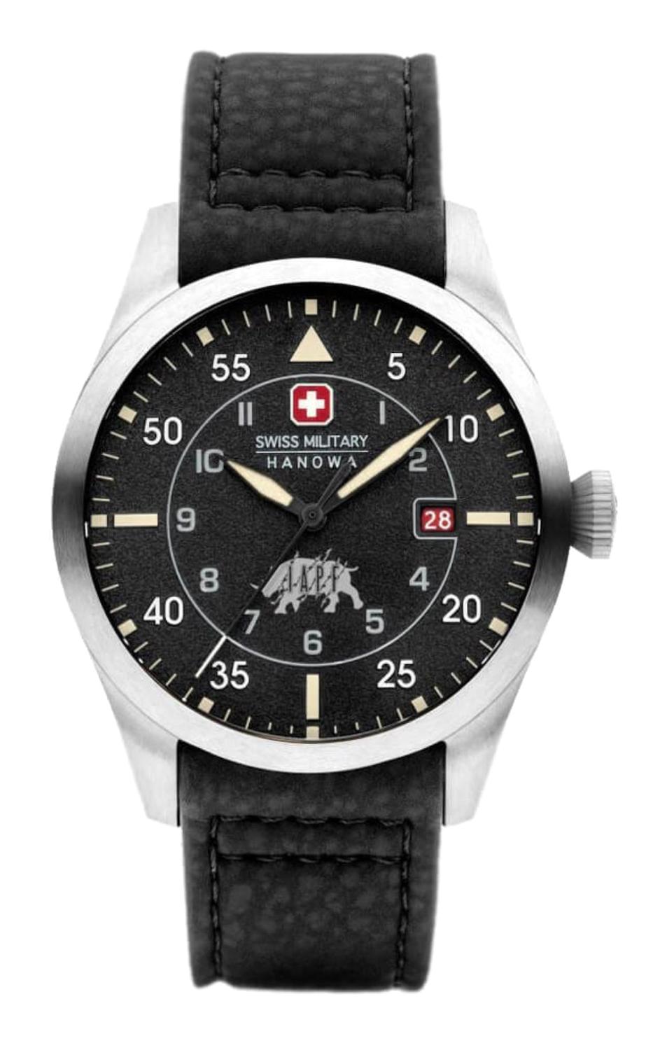 Swiss Military SMWGN0001201 Takvimli 44 mm Siyah Deri Kordon Analog Kol Saati