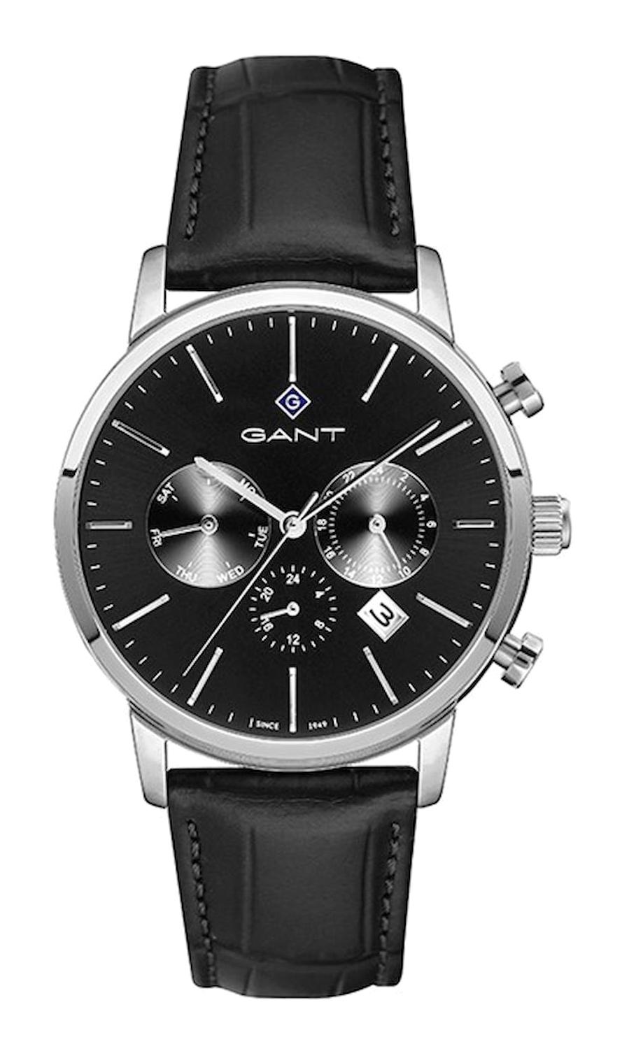 Gant G132006 Takvimli 42 mm Siyah Deri Kordon Analog Erkek Kol Saati