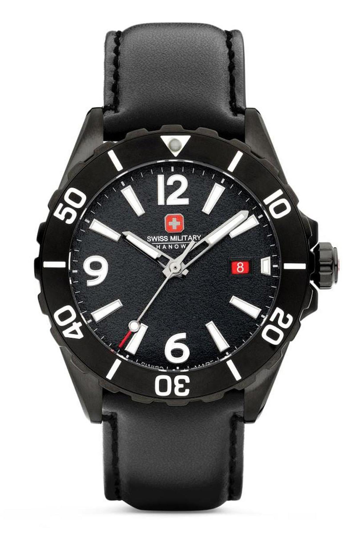 Swiss Military SMWGB0000230 Takvimli 44 mm Siyah Deri Kordon Analog Erkek Kol Saati