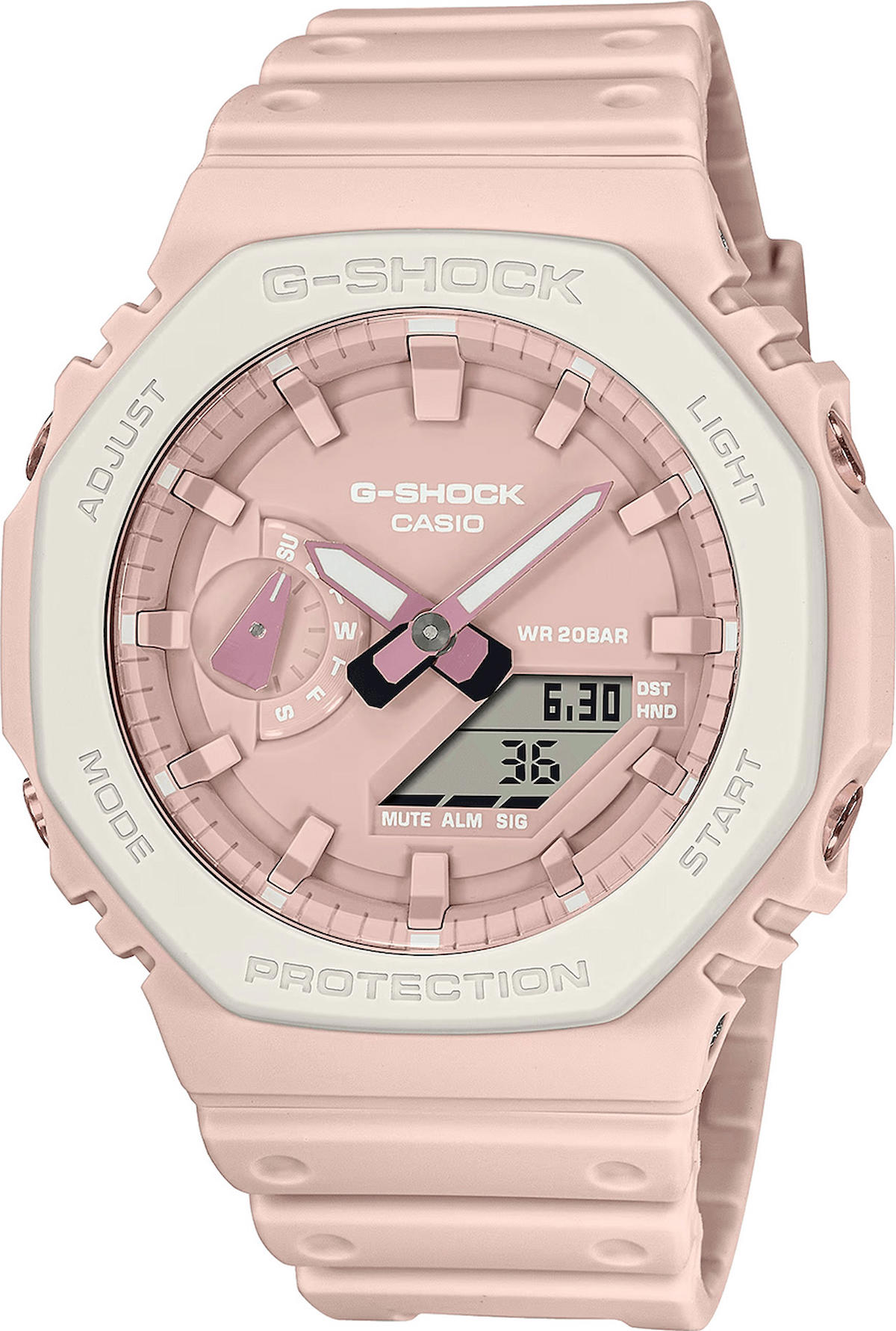 Casio GA-2110SL-4A7 Takvimli 45 mm Pembe Silikon Kordon Analog Kol Saati