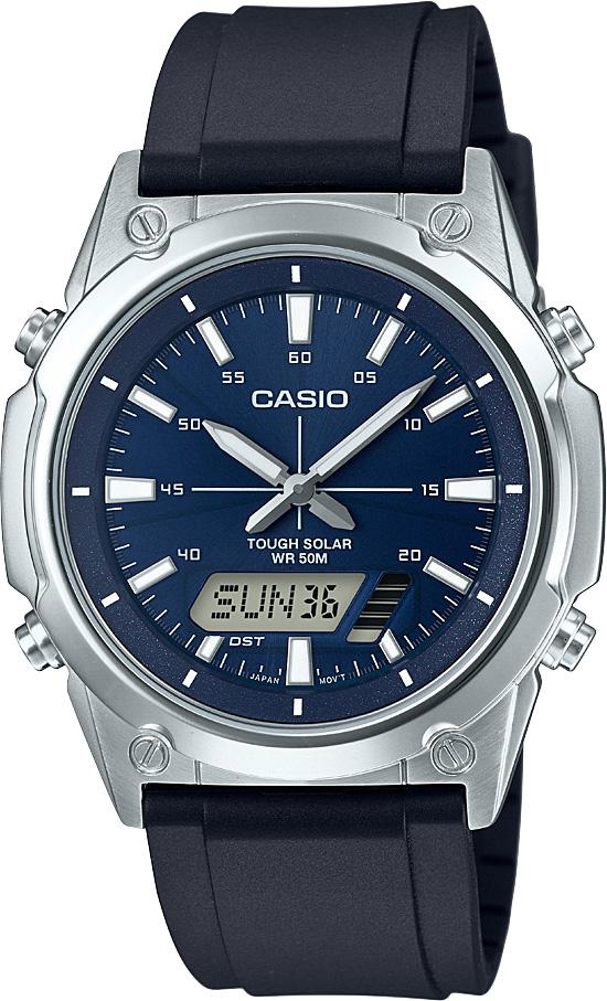 Casio AMW-S820-2AVDF Takvimli 41 mm Lacivert Silikon Kordon Analog Erkek Kol Saati