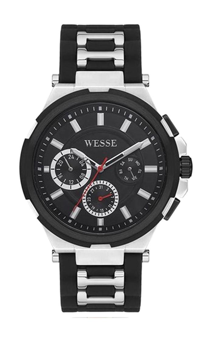 Wesse WWG401501 Pusulalı Takvimli 45 mm Gri-Siyah Çelik Kordon Analog Erkek Kol Saati