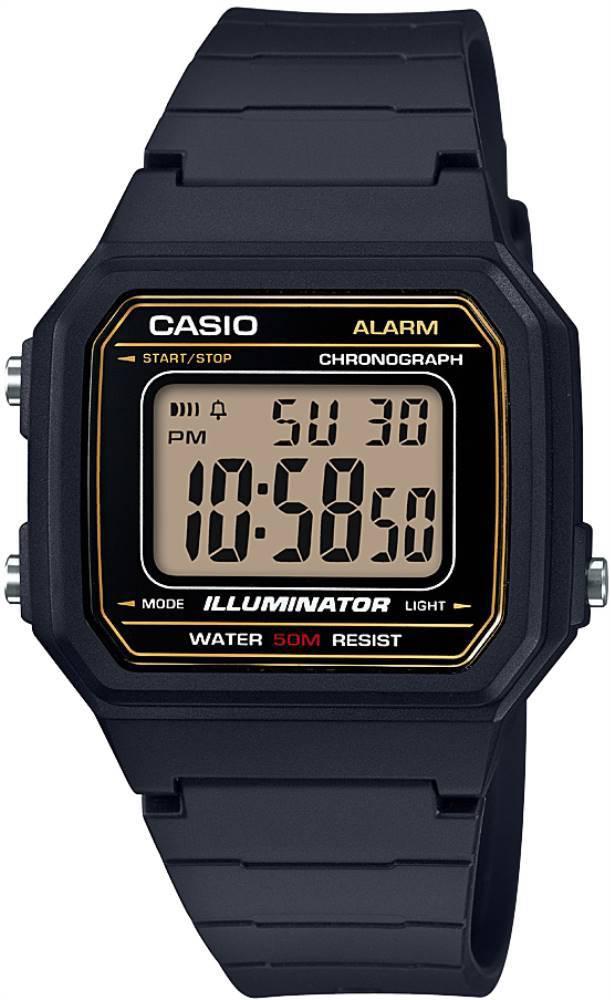 Casio W-217H-9AVDF Takvimli 43 mm Siyah Silikon Kordon Analog Erkek Kol Saati