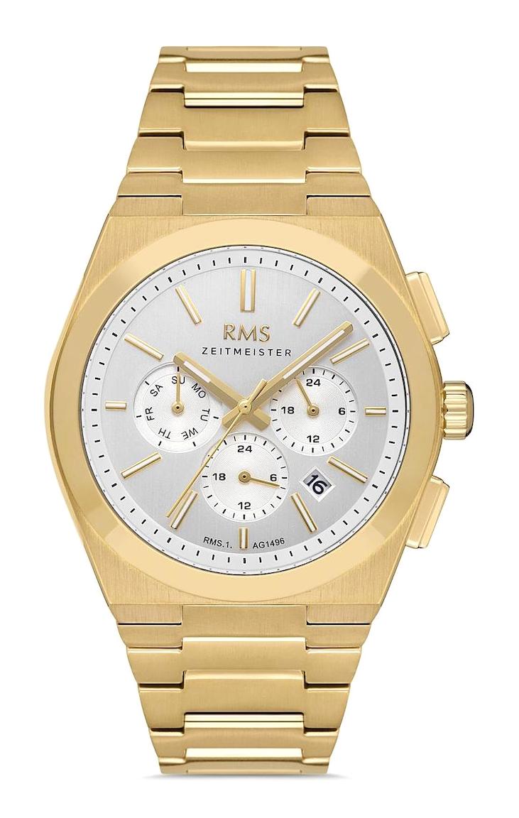 Romanson RMS.1.AG1496.09 Takvimli 40 mm Altın Çelik Kordon Analog Erkek Kol Saati