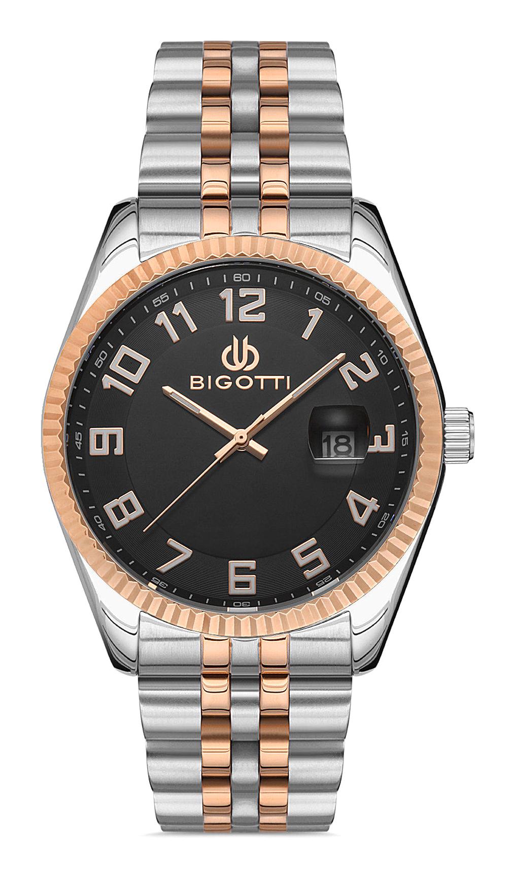 Bigotti BG.1.10302.3 Takvimli 41 mm Gri-Rose Gold Çelik Kordon Analog Erkek Kol Saati