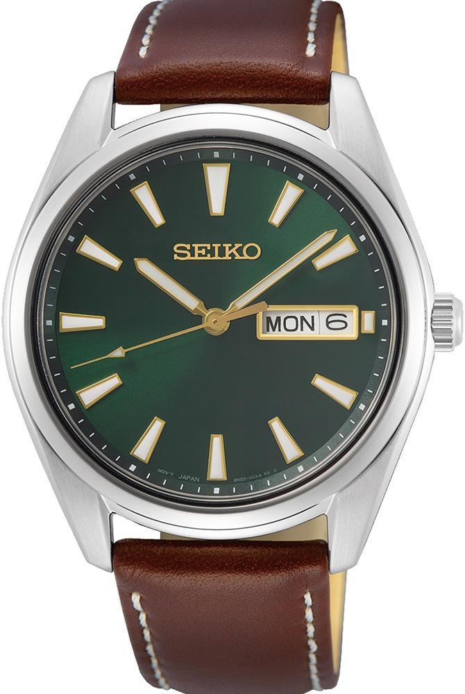 Seiko SUR449P Takvimli 40 mm Kahverengi Deri Kordon Analog Erkek Kol Saati