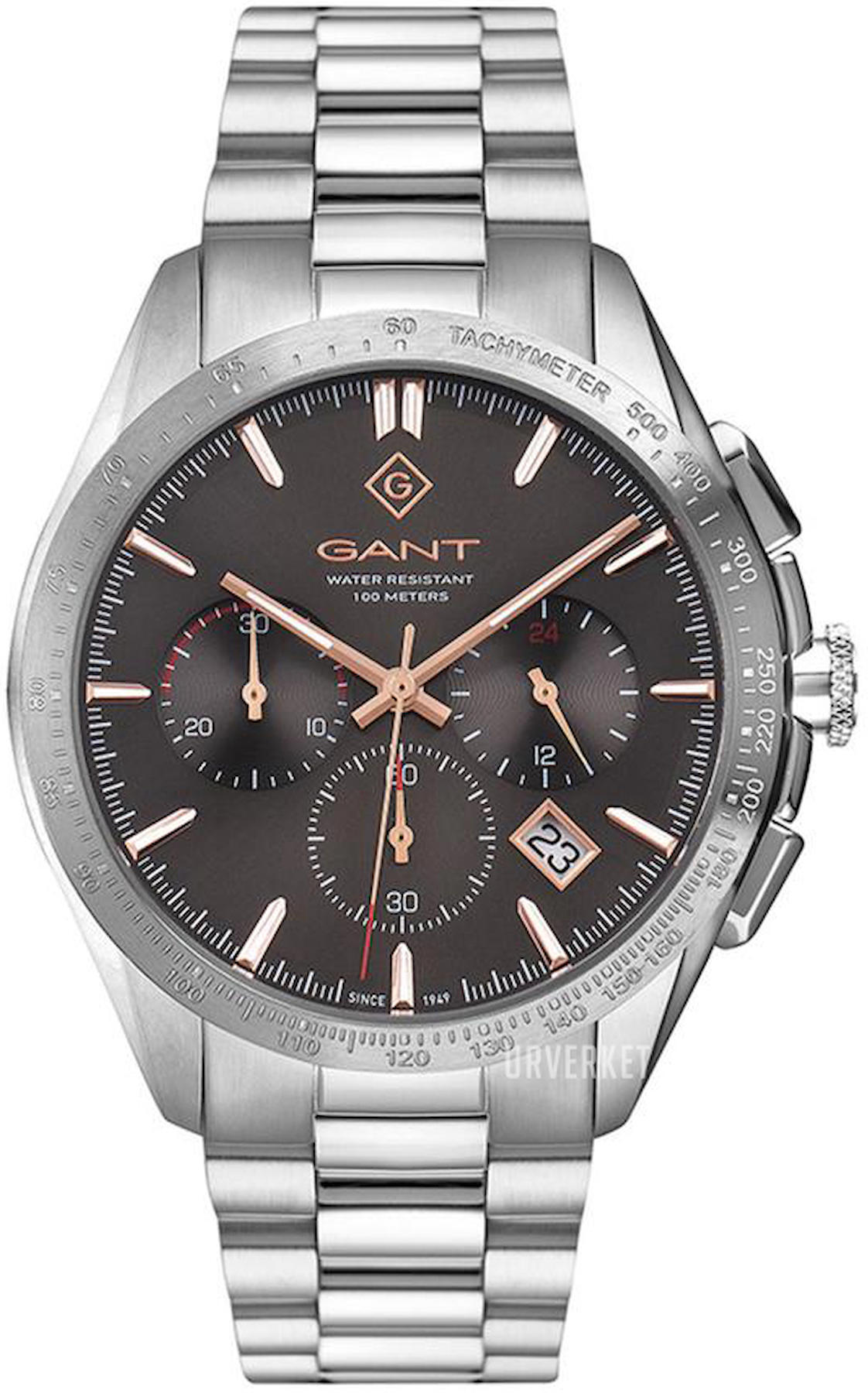 Gant G168005 Takvimli 45 mm Metal Kordon Analog Erkek Kol Saati