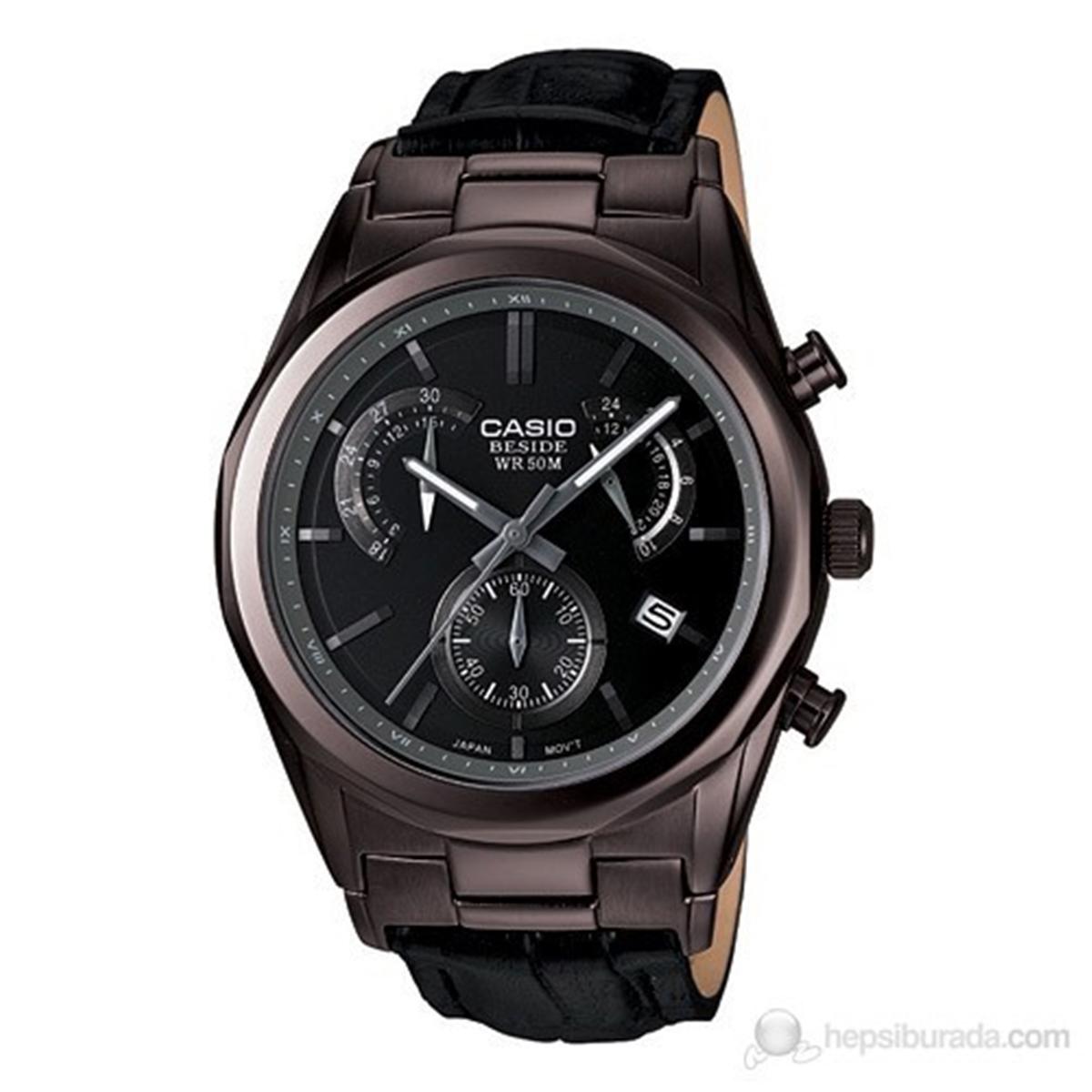 Casio BEM-509CL-1AVDF Takvimli 42 mm Siyah Çelik Kordon Analog Kol Saati