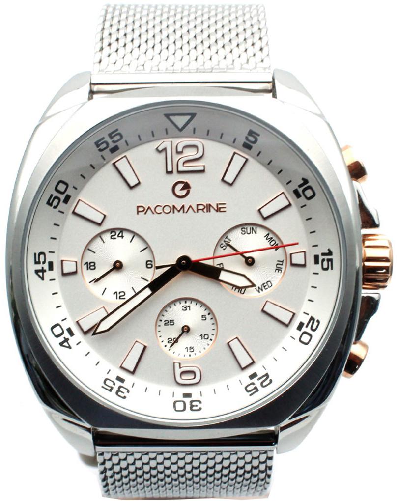 Pacomarine PM.61220.07 Takvimli 42 mm Çelik Kordon Analog Kol Saati