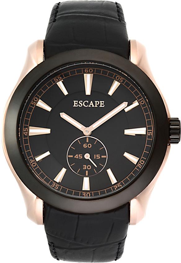 Escape EC1066-103 47 mm Siyah Deri Kordon Analog Kol Saati