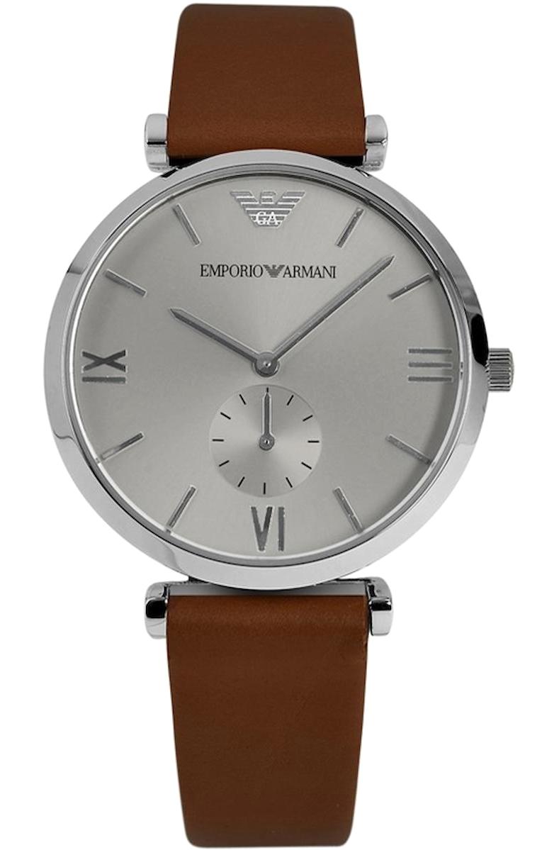 Emporio Armani AR1675 Takvimli 42 mm Kahverengi Deri Kordon Analog Kol Saati