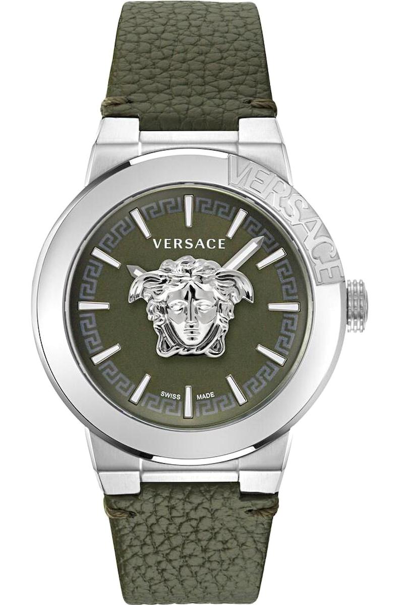 Versace VRSCVE7E00123 43 mm Yeşil Deri Kordon Analog Erkek Kol Saati