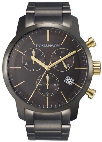 Romanson TM8A19HMBBA31G Takvimli 44 mm Siyah Çelik Kordon Analog Erkek Kol Saati