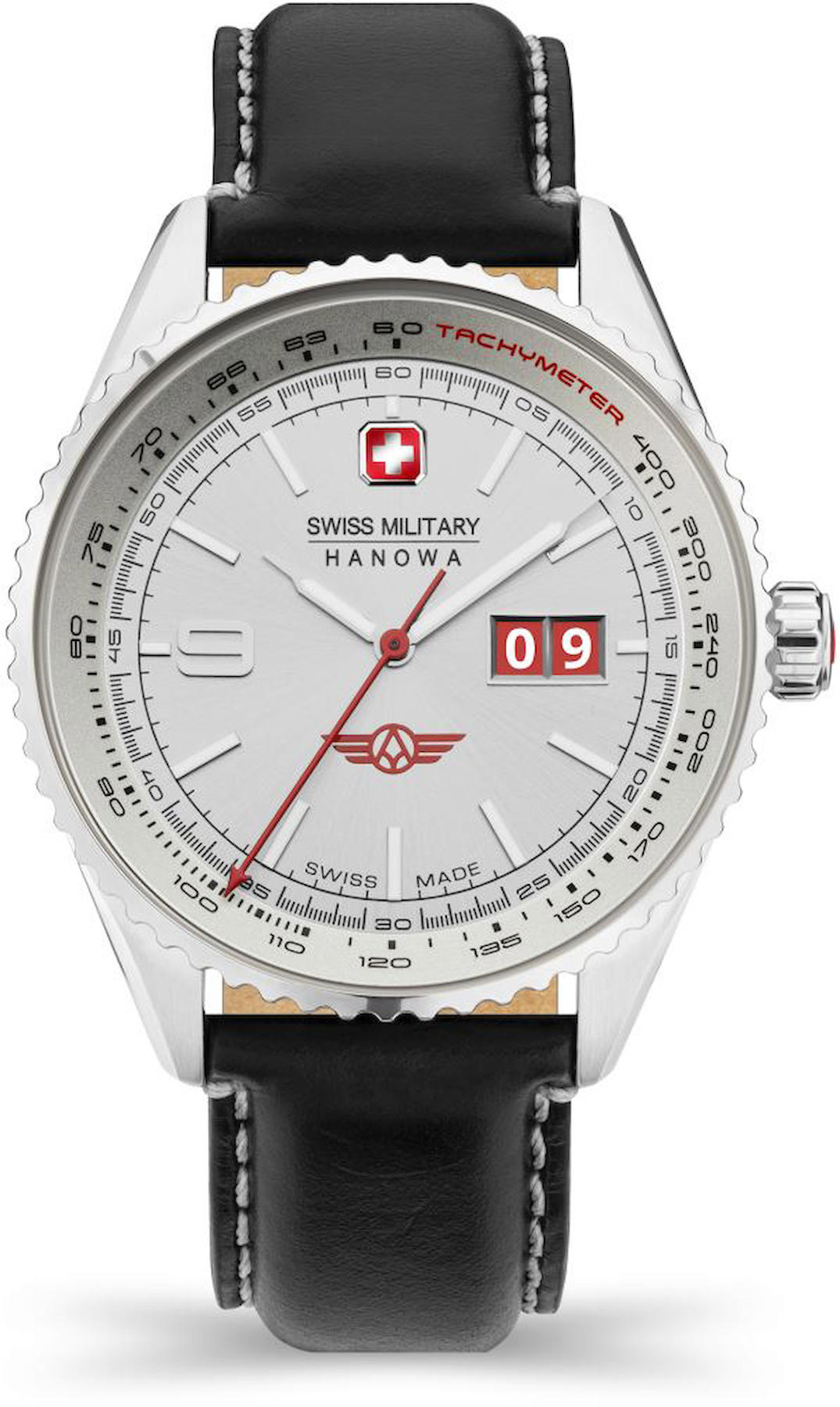 Swiss Military SMWGB2101001 Takvimli 44 mm Siyah Deri Kordon Analog Kol Saati