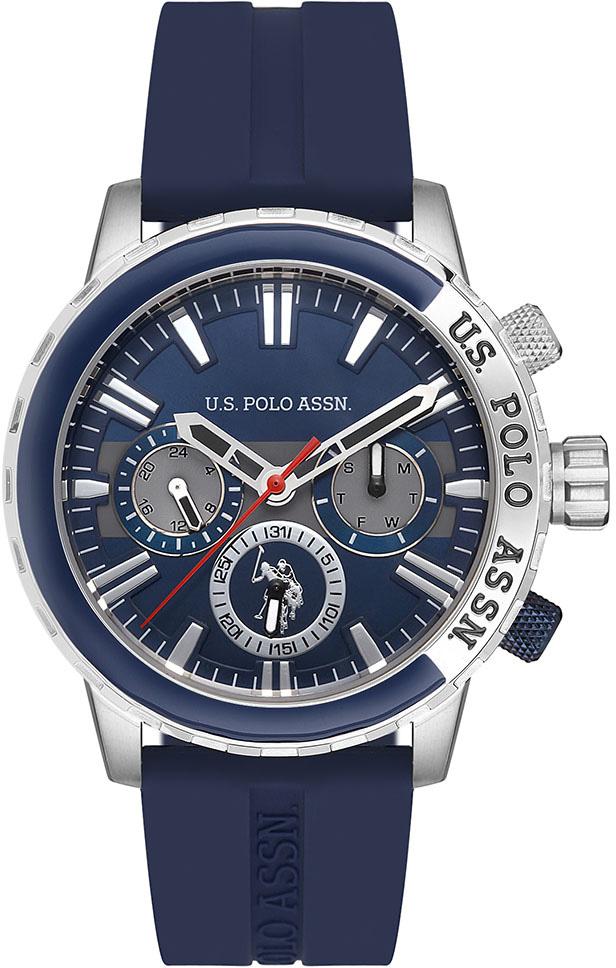 U.S. Polo Assn USPA1026-10 Takvimli 45 mm Lacivert Silikon Kordon Analog Erkek Kol Saati