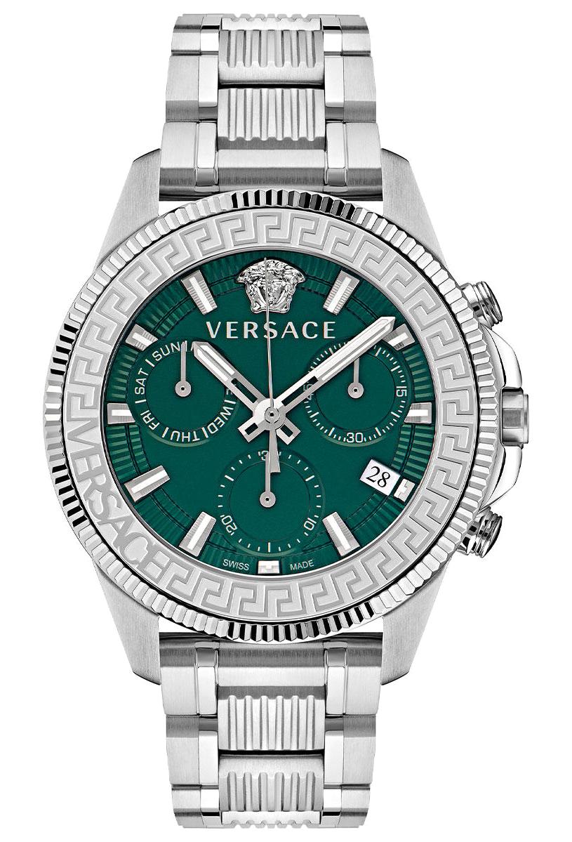 Versace VRSCVE3J00422 Takvimli 45 mm Çelik Kordon Analog Erkek Kol Saati