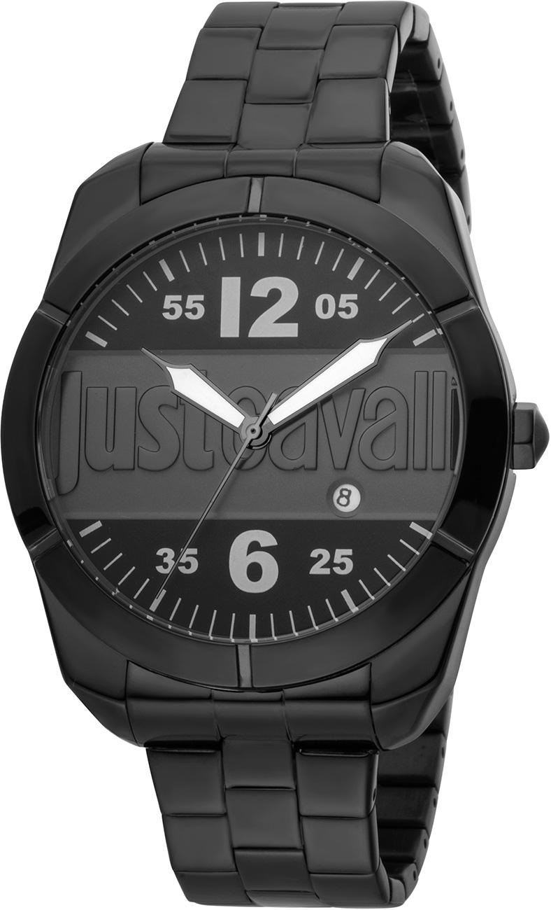 Just Cavalli JC1G106M0055 Takvimli 43 mm Siyah Çelik Kordon Analog Kol Saati