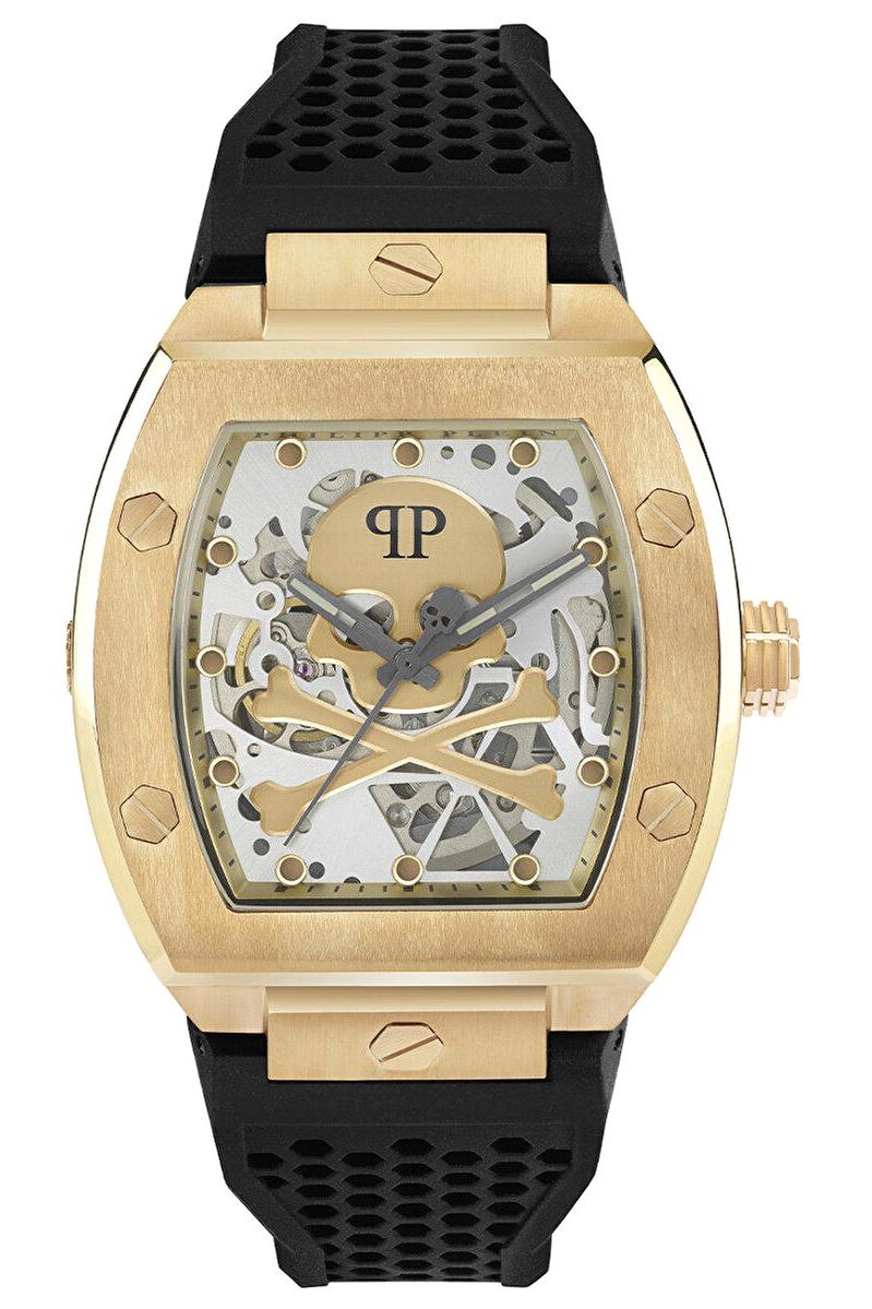 Philipp Plein PWBAA0321 44 mm Siyah Silikon Kordon Analog Erkek Kol Saati