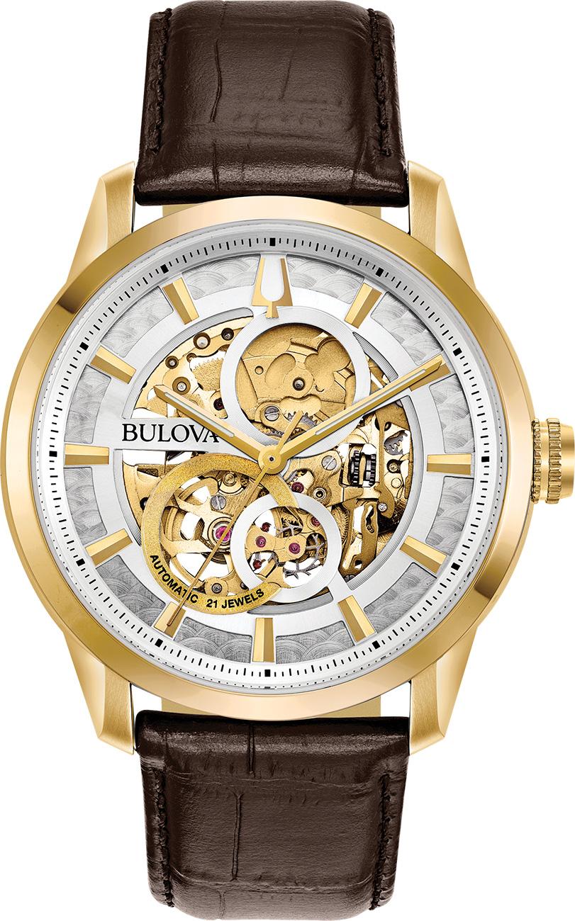 Bulova 97A138 43 mm Kahverengi Deri Kordon Analog Kol Saati