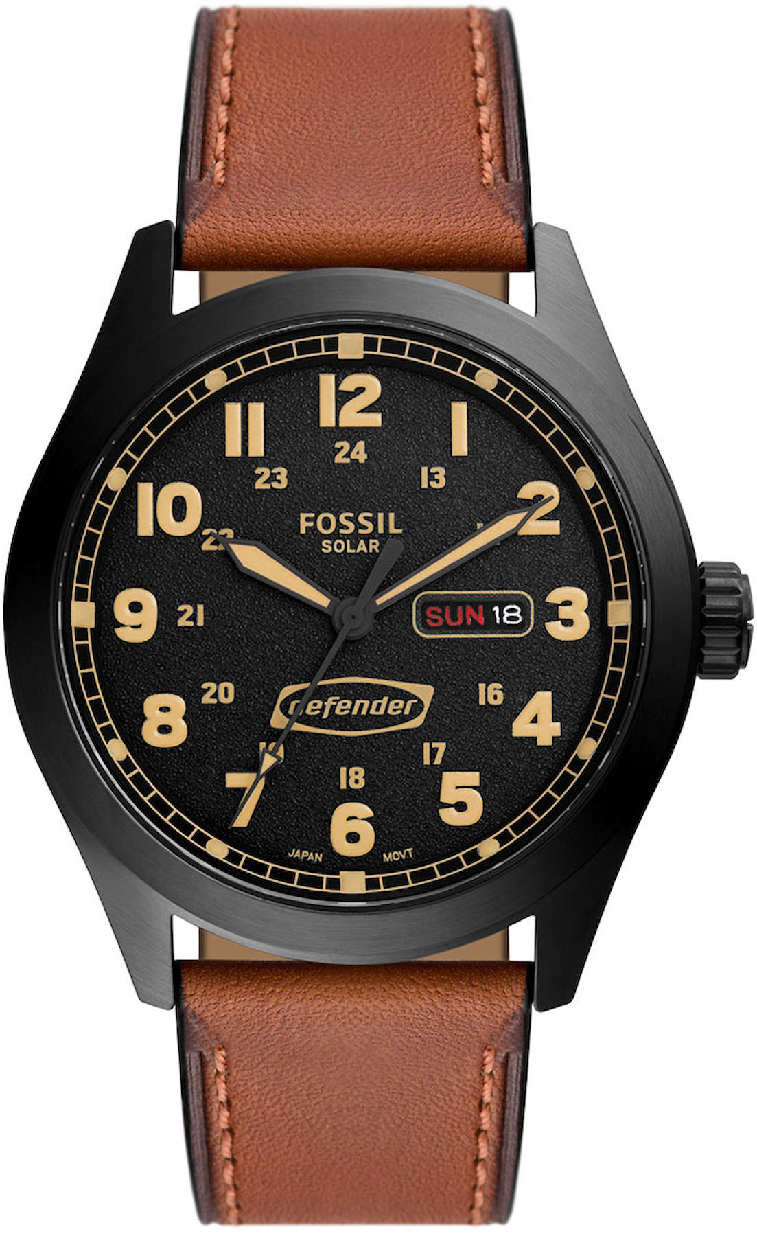 Fossil FFS5978 Takvimli 46 mm Kahverengi Deri Kordon Analog Erkek Kol Saati