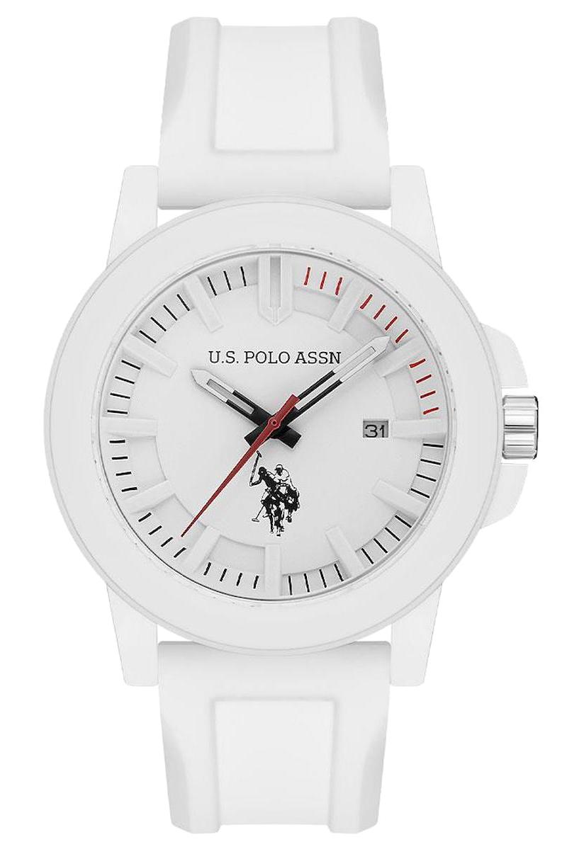 U.S. Polo Assn USPA1029-09 Takvimli 44 mm Beyaz Silikon Kordon Analog Kol Saati