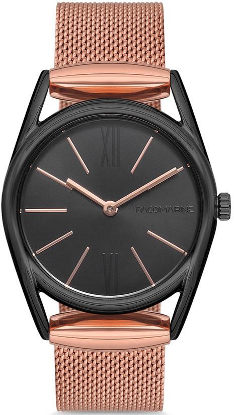 Pacomarine PM.61152.10 Takvimli 43 mm Rose Gold Hasır Kordon Analog Kol Saati