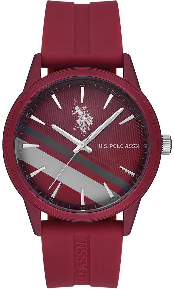 U.S. Polo Assn USPA1027-06 43 mm Bordo Silikon Kordon Analog Erkek Kol Saati