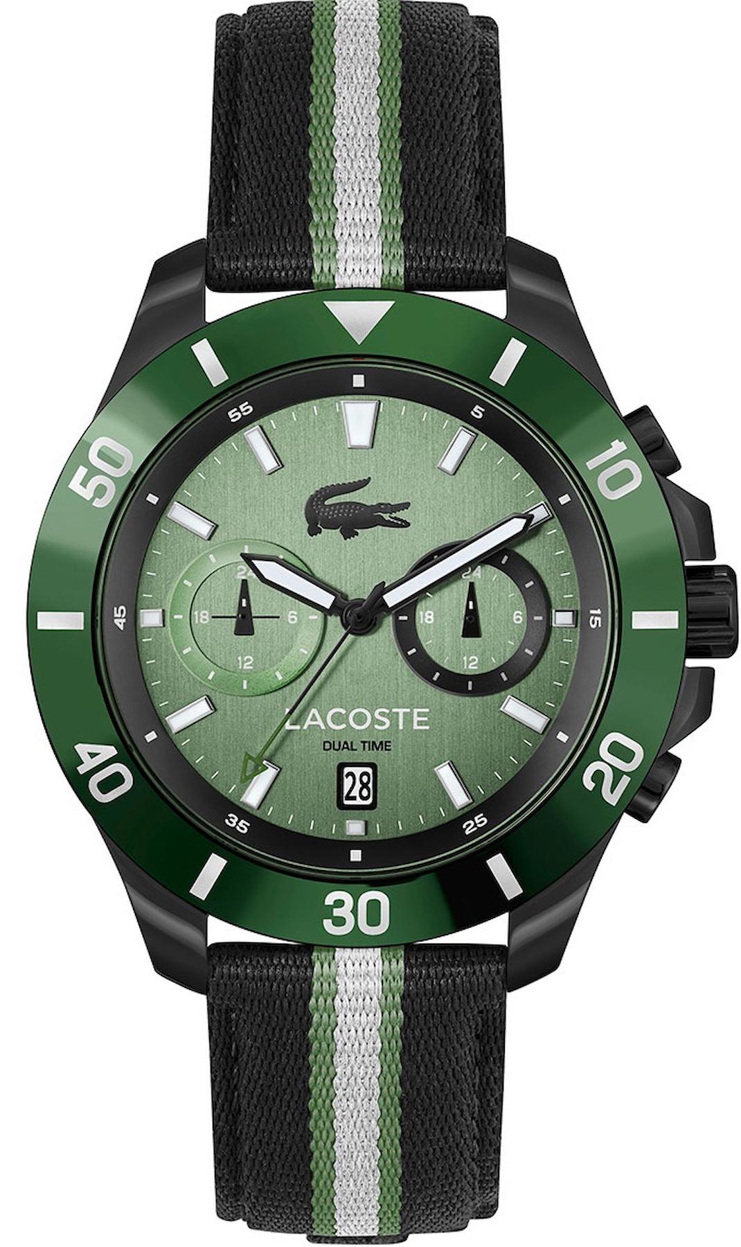 Lacoste LAC2011341 44 mm Beyaz-Yeşil Plastik Kordon Analog Erkek Kol Saati