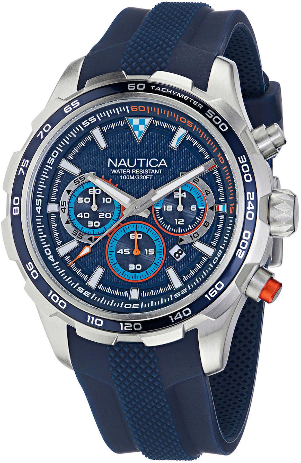 Nautica NAPNSF303 Takvimli 46 mm Lacivert Silikon Kordon Analog Kol Saati