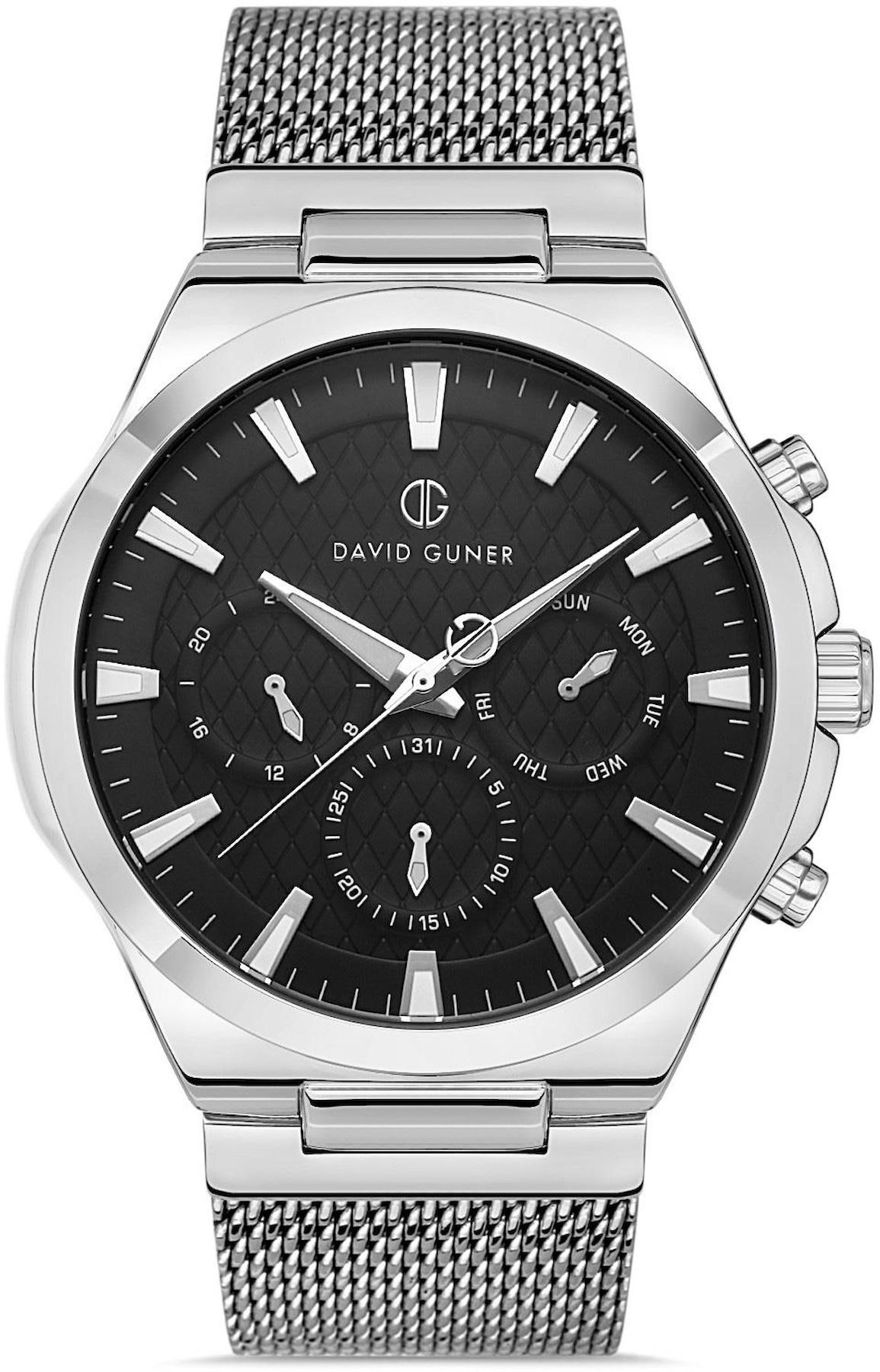 David Guner DG-8385GC-A2 Takvimli 42 mm Çelik Kordon Analog Erkek Kol Saati