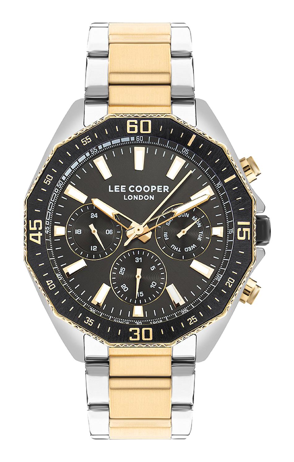 Lee Cooper LC07847.260-NM Takvimli Altın-Çelik Kordon Analog Kol Saati