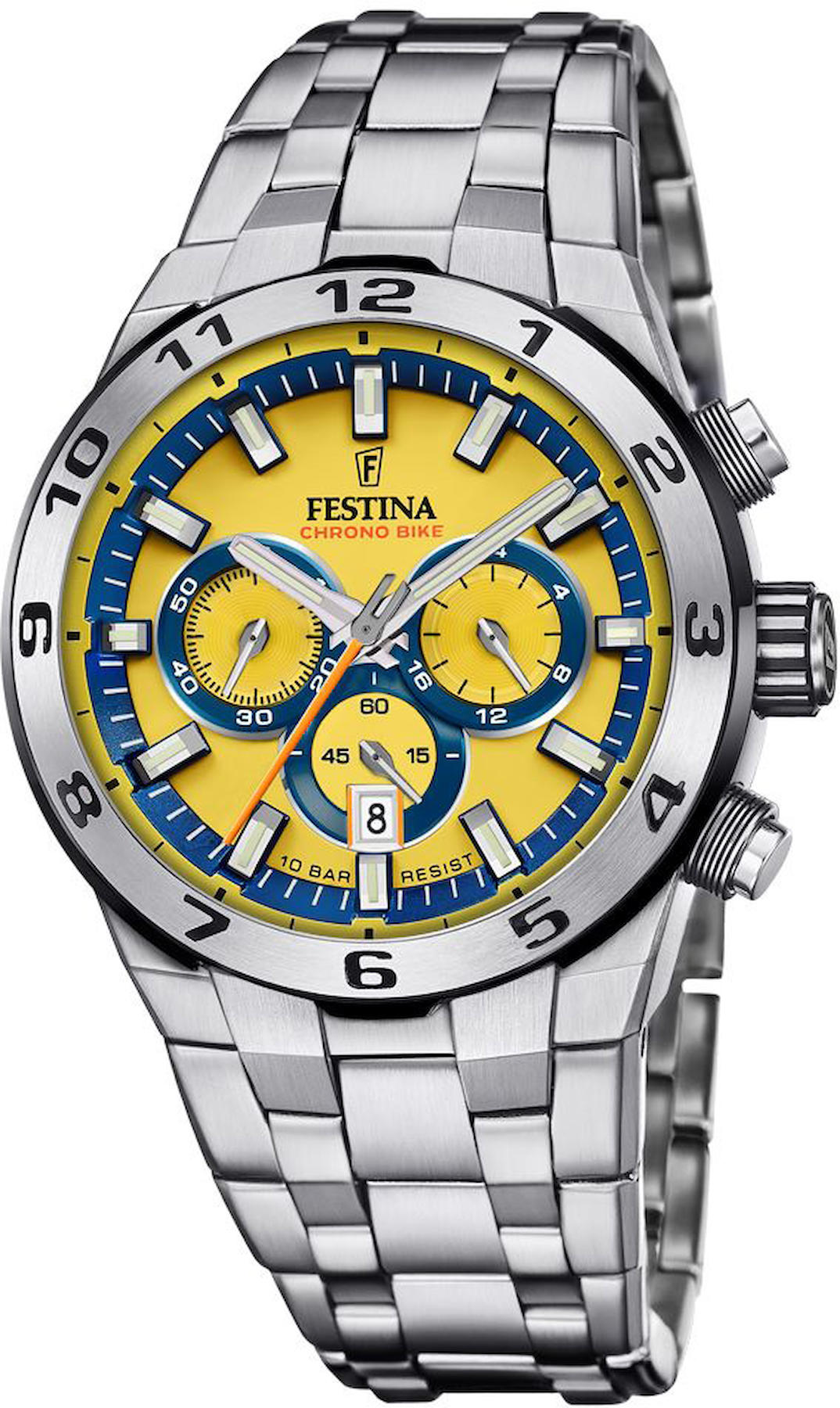 Festina F20670-4 Takvimli 44 mm Çelik Kordon Analog Kol Saati