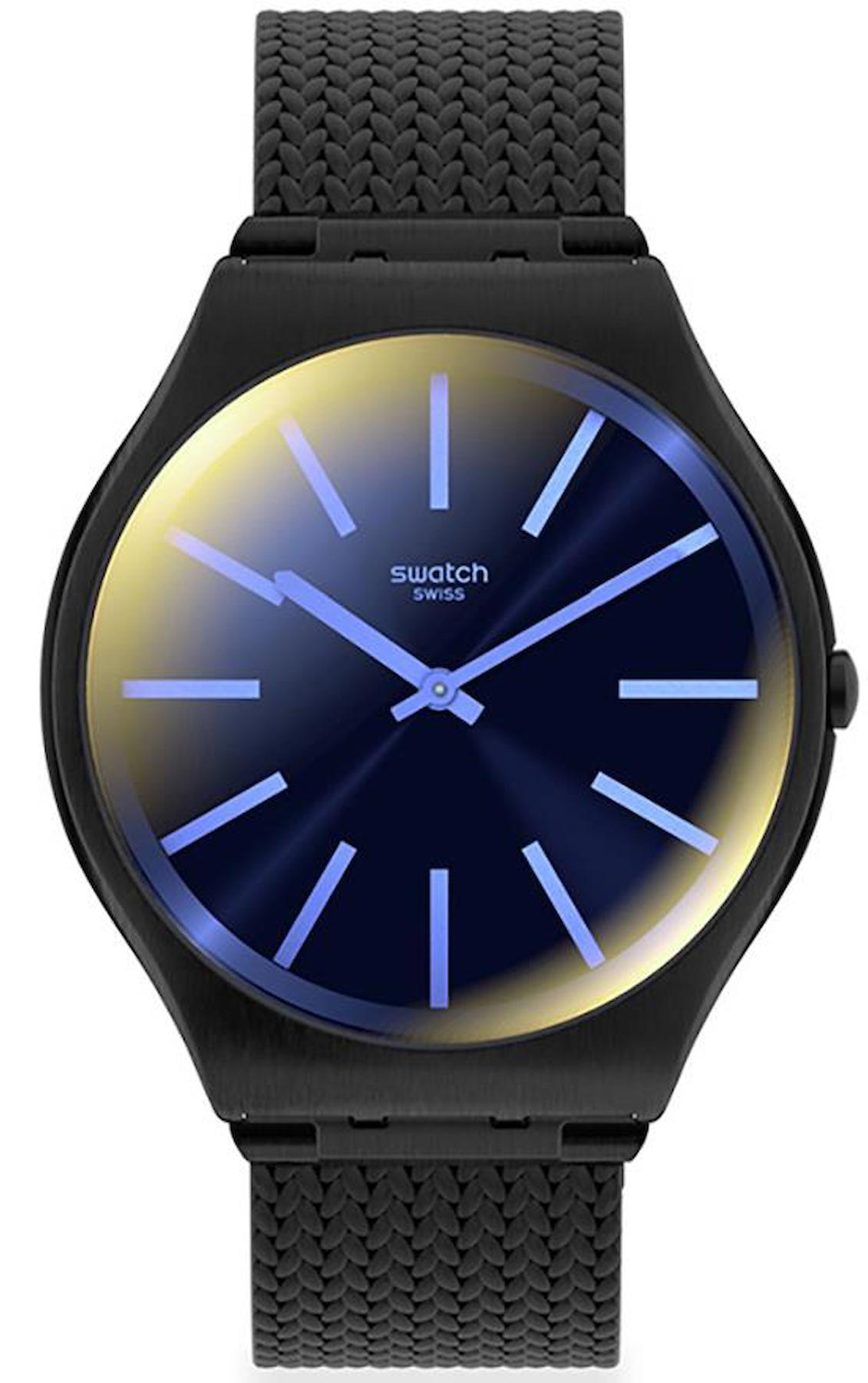 Swatch SS07B104M Takvimli 44 mm Siyah Çelik Kordon Analog Erkek Kol Saati