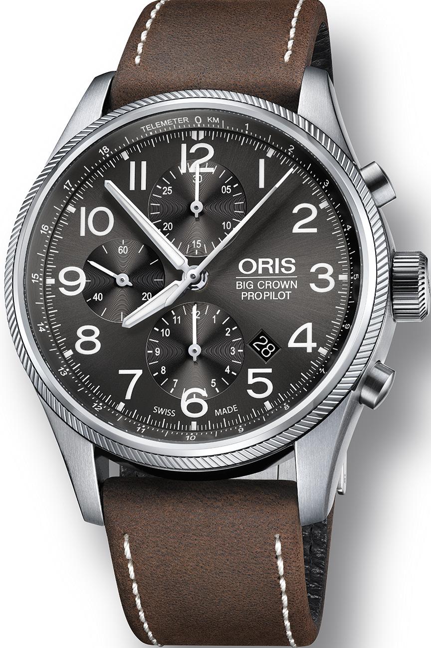 Oris 774-7699-4063-07-5-22-05FC Takvimli 44 mm Kahverengi Deri Kordon Analog Kol Saati