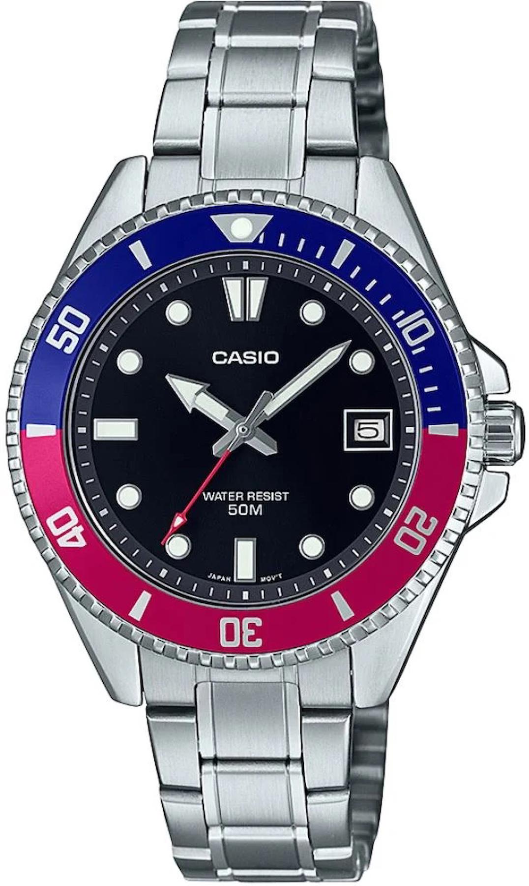 Casio MDV-10D-1A3VDF Takvimli 39 mm Çelik Kordon Analog Erkek Kol Saati