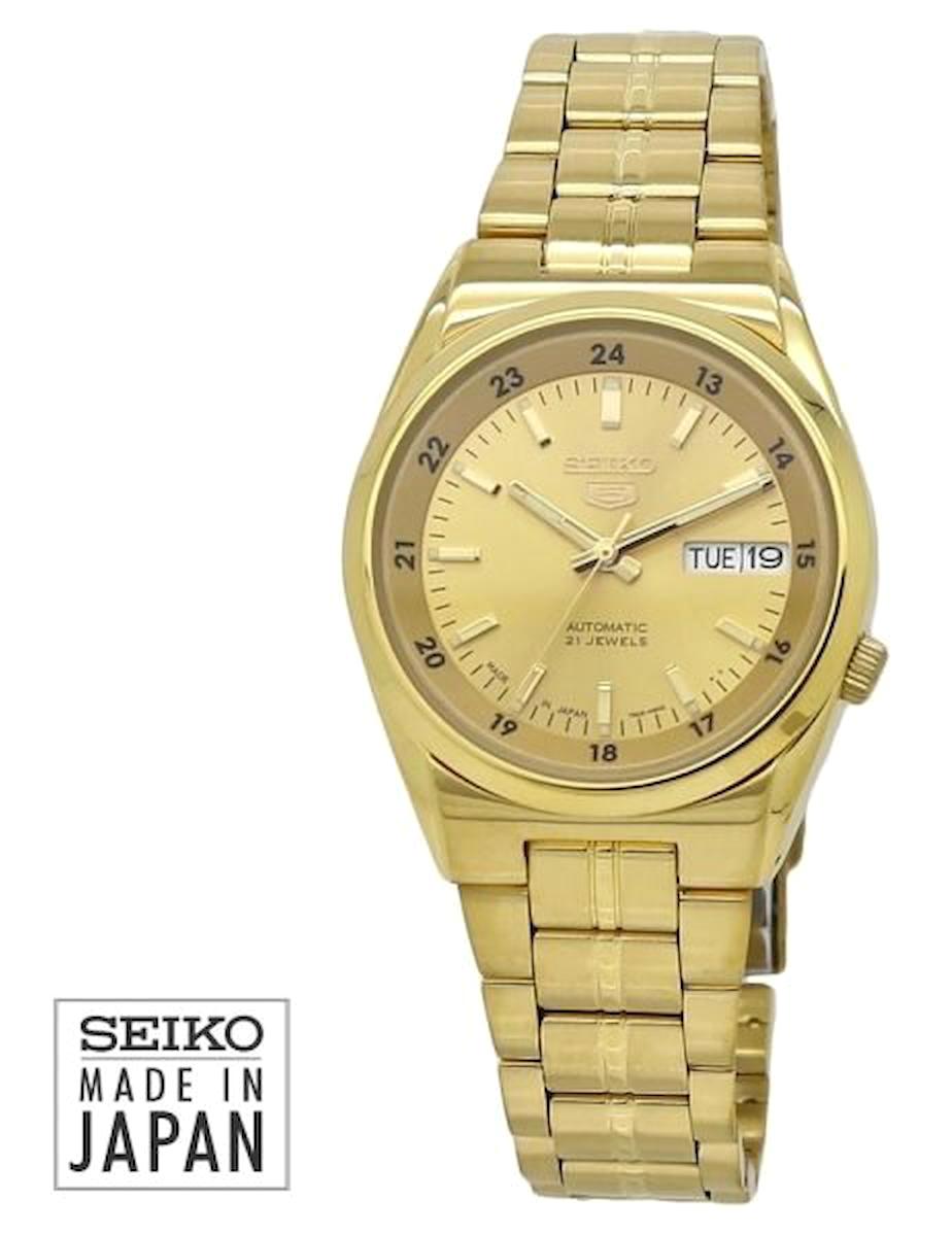 Seiko SNK574J1 Takvimli 39 mm Altın Çelik Kordon Analog Erkek Kol Saati