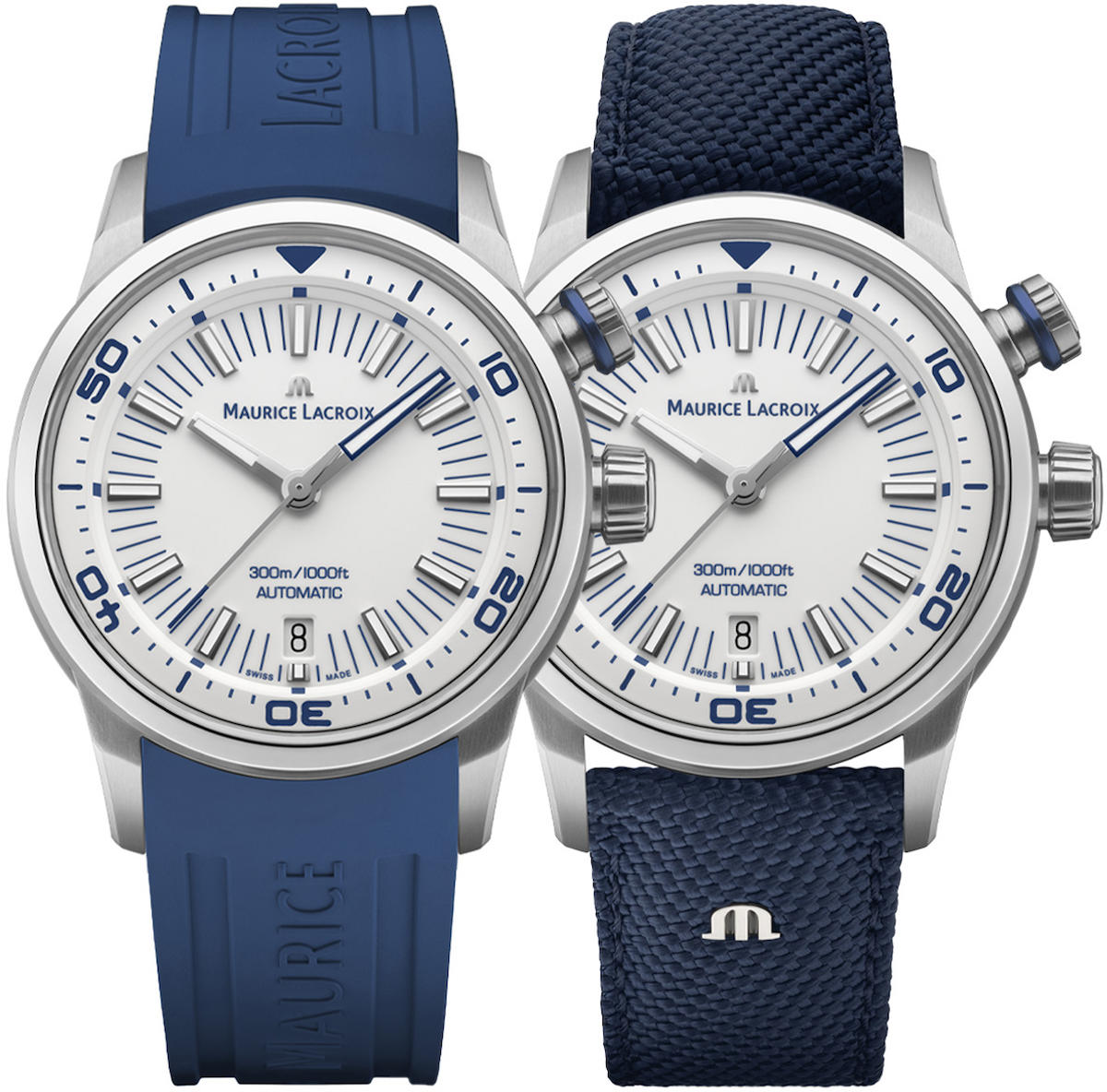 Maurice Lacroix PT6248-SS00L-130-4 Takvimli 42 mm Lacivert Silikon Kordon Analog Kol Saati