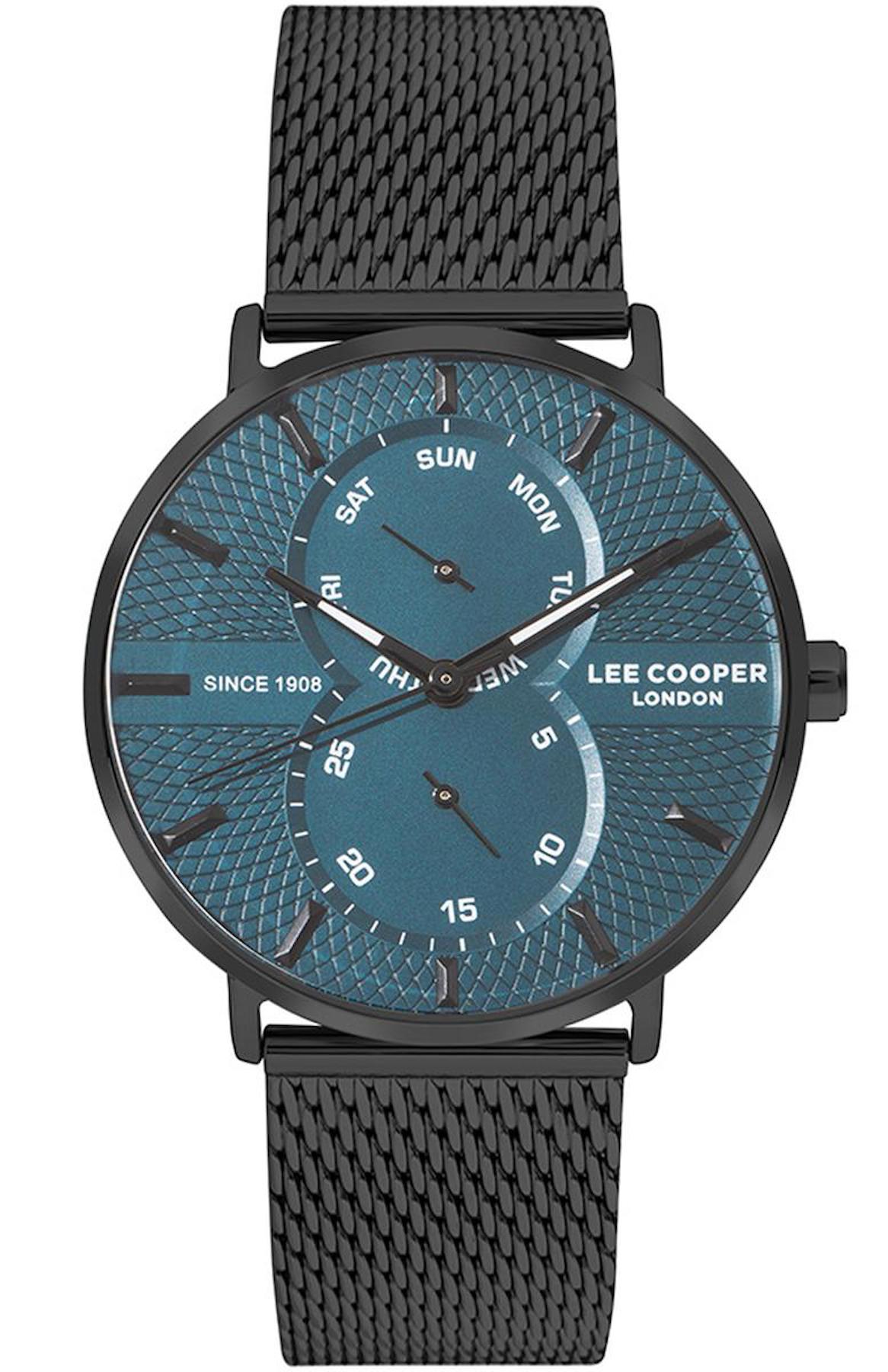 Lee Cooper LC07644.690 Takvimli Antrasit Metal Kordon Analog Erkek Kol Saati