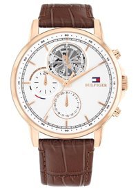 Tommy Hilfiger TH1710606 42 mm Kahverengi Deri Kordon Analog Erkek Kol Saati