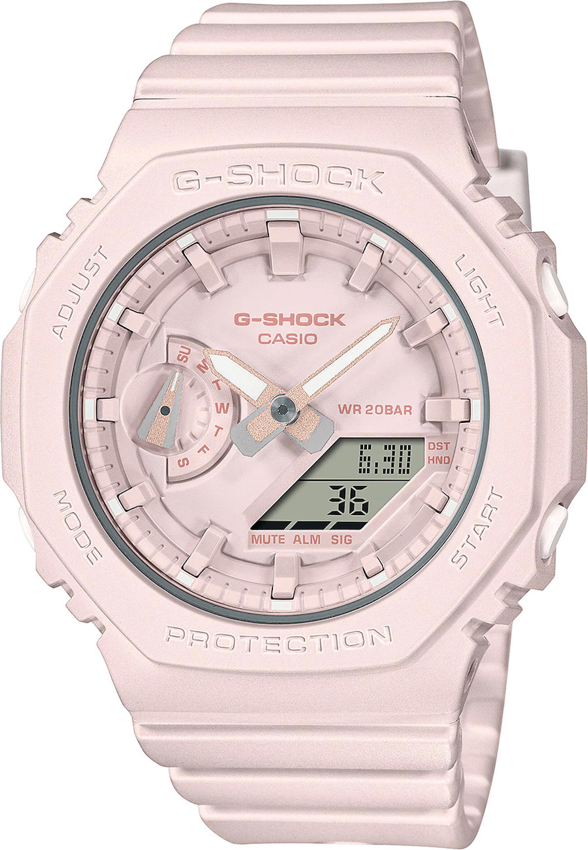 Casio GMA-S2100BA-4A Takvimli 43 mm Pembe Silikon Kordon Analog Kadın Kol Saati