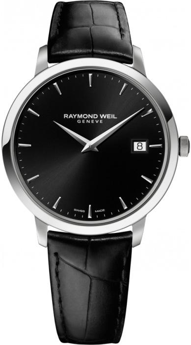 Raymond Weil 5588-STC-20001 Takvimli 42 mm Siyah Deri Kordon Analog Kol Saati