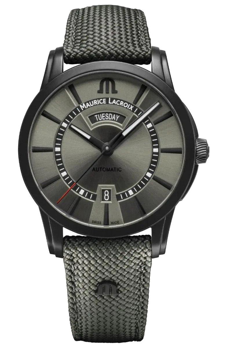 Maurice Lacroix ML-PT6358DLB04630-5 Takvimli 41 mm Gri Plastik Kordon Analog Erkek Kol Saati