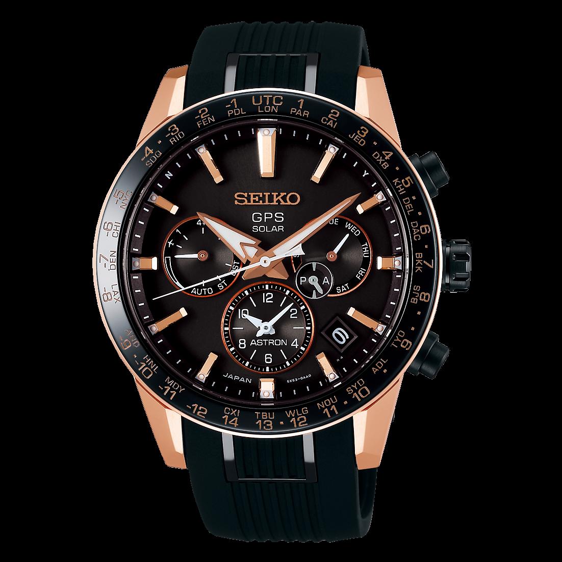 Seiko SSH006J Takvimli 42.9 mm Siyah Silikon Kordon Analog Kol Saati