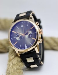 Şahmat MAT-212 Takvimli 44 mm Altın-Siyah Silikon Kordon Analog Erkek Kol Saati