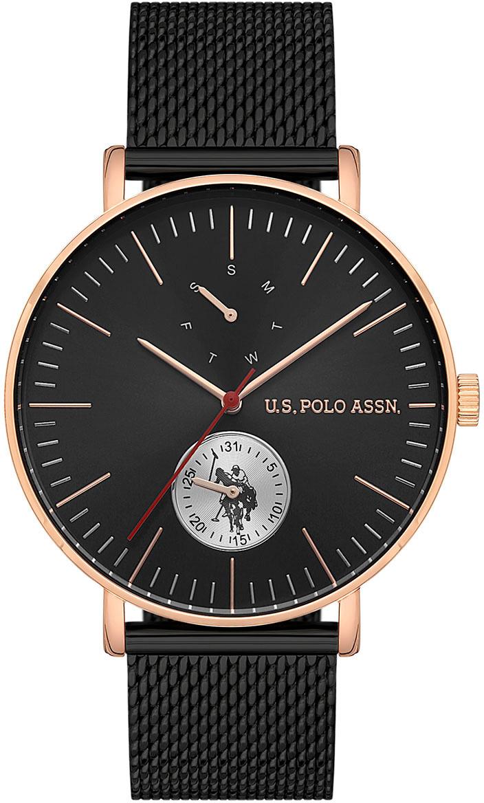 U.S. Polo Assn USPA1046-05 Takvimli 42 mm Siyah Çelik Kordon Analog Erkek Kol Saati