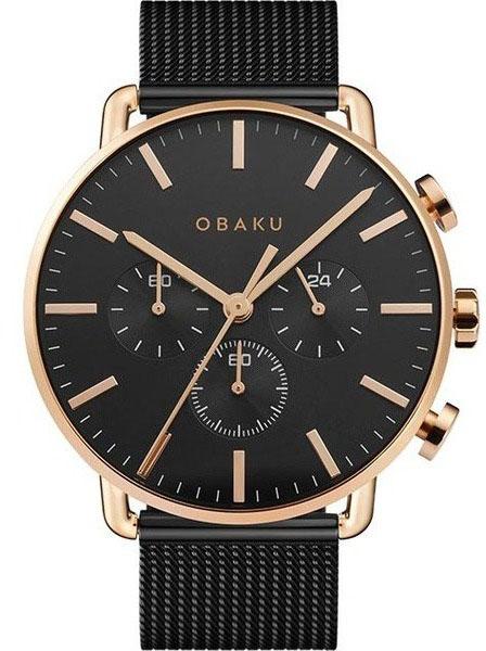 Obaku Denmark V232GCVBMB Takvimli 42 mm Siyah Çelik Kordon Analog Kol Saati