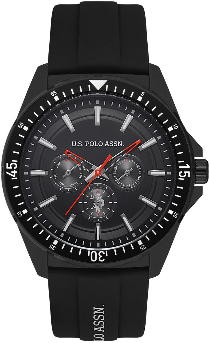 U.S. Polo Assn USPA4000-03 Takvimli 46 mm Siyah Silikon Kordon Analog Erkek Kol Saati