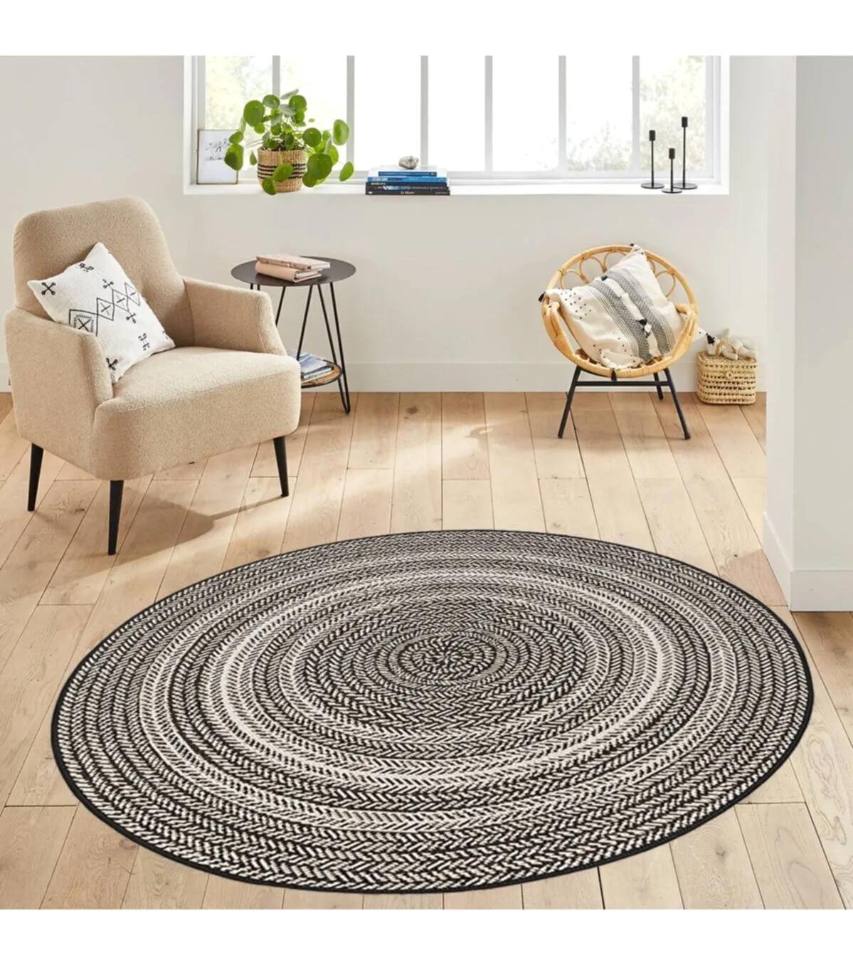 Rovigo Home RVG7003 Gri 8 mm Polyester Antibakteriyel-Leke Tutmaz-Toz Tutmaz Yıkanabilir İnce Kaymaz Dot Taban Yuvarlak Makine Dokuma Salon Halısı 80x150 cm