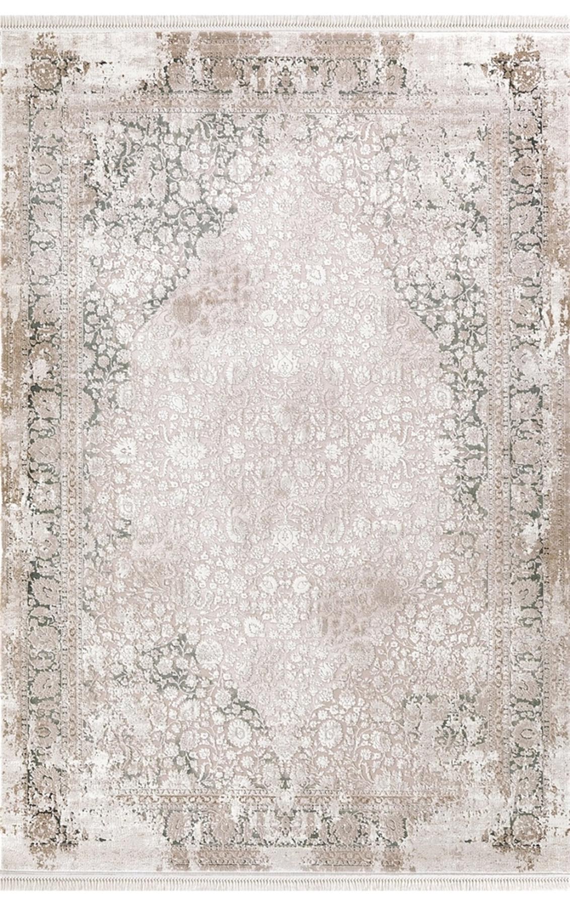 Dinarsu Arora 31886 Yeşil 11 mm Akrilik Silinebilir Yıkanabilir Orta Kaymaz Dikdörtgen Makine Dokuma Salon Halısı 200x300 cm